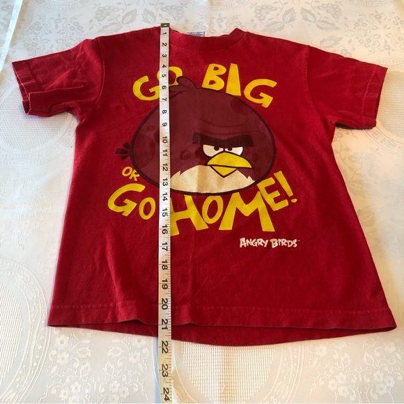 Angry Birds Boys Size S Red T-Shirt Short Sleeves Go Big Or Go Home Graphics - Picture 7 of 13